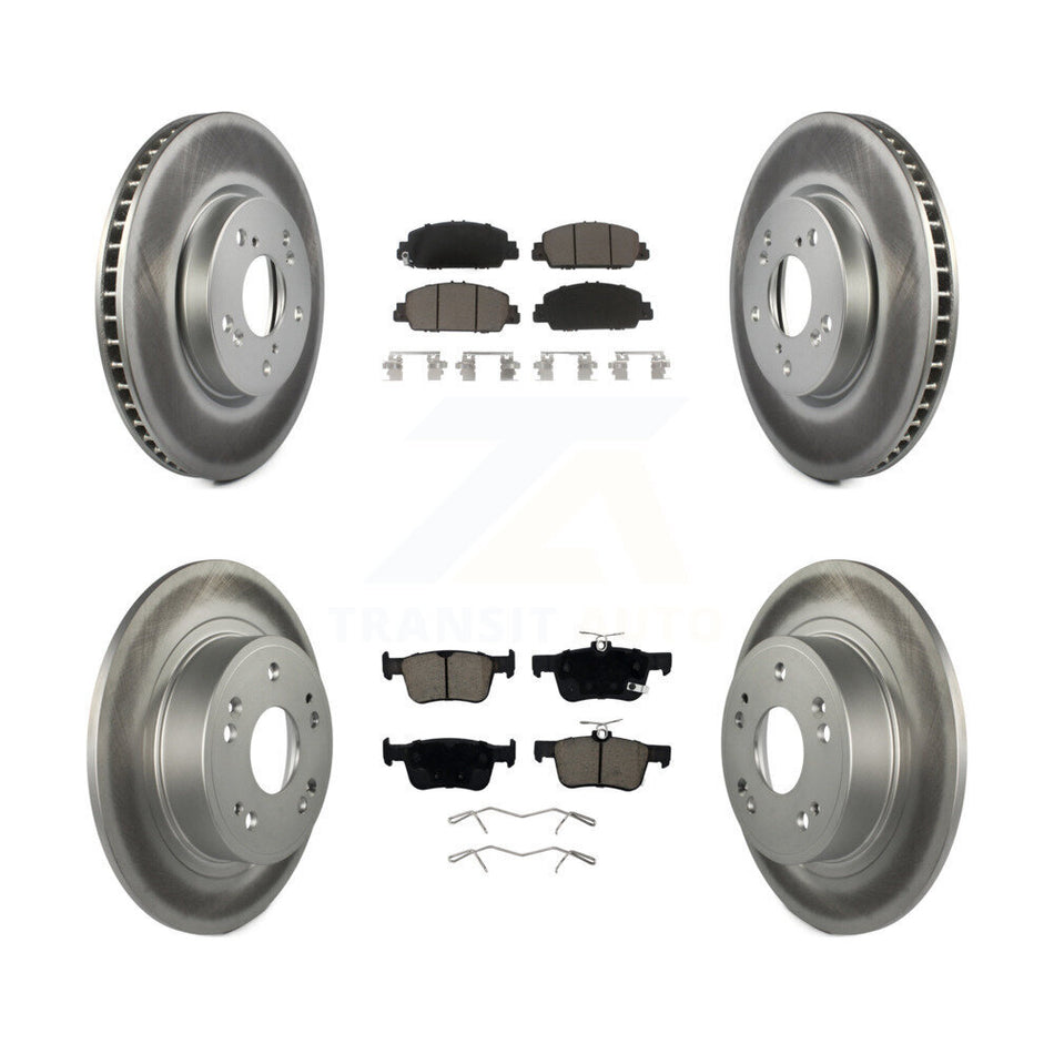 Front Rear Coated Disc Brake Rotors And Ceramic Pads Kit For Honda Accord KGC-101110