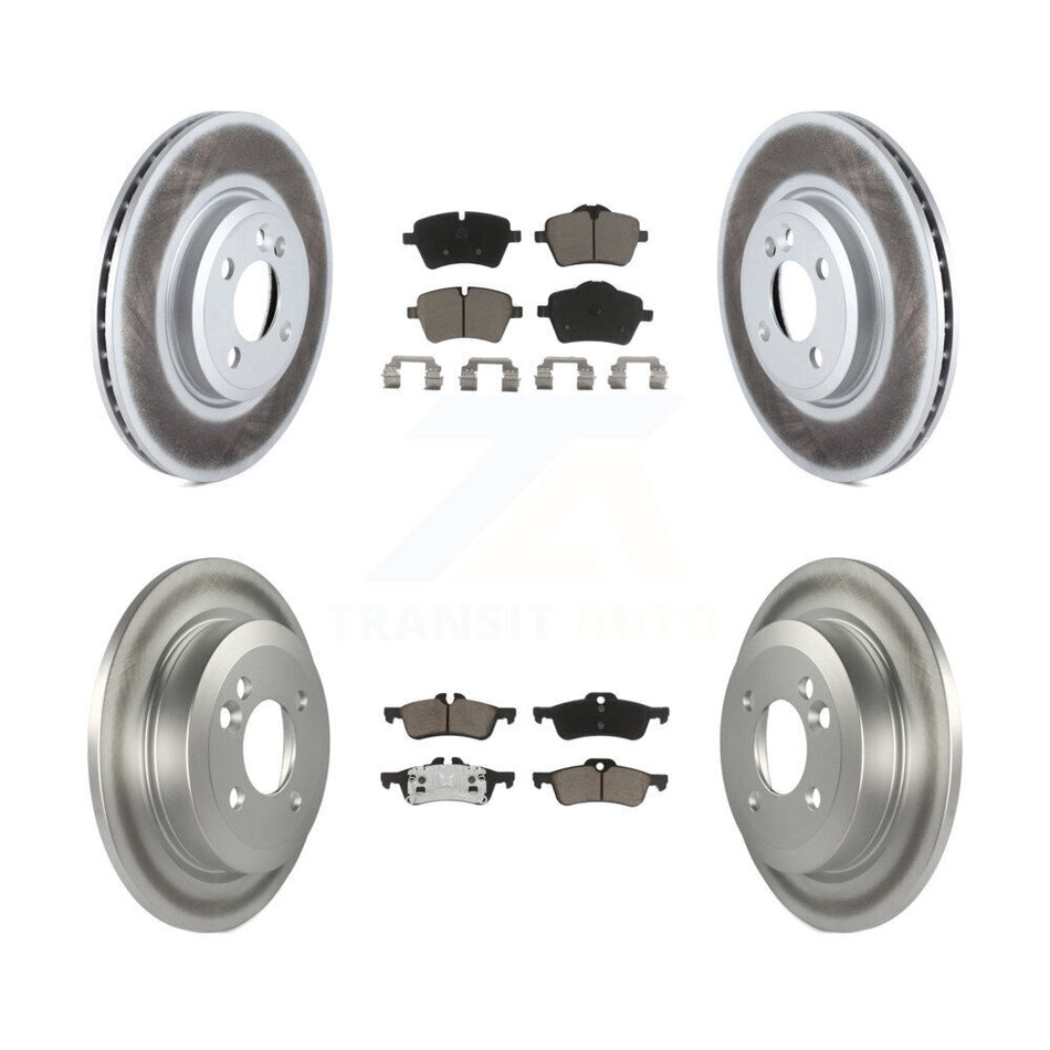 Front Rear Coated Disc Brake Rotors And Ceramic Pads Kit For 2002-2005 Mini Cooper With 294mm Diameter Rotor 4 Lug Wheels KGC-101114