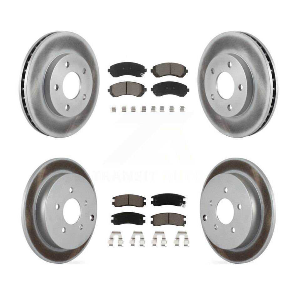 Front Rear Coated Disc Brake Rotors And Ceramic Pads Kit For Buick Rendezvous Pontiac Aztek KGC-101121