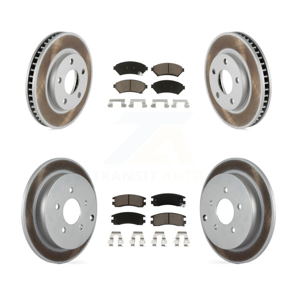 Front Rear Coated Disc Brake Rotors And Ceramic Pads Kit For 2002-2004 Pontiac Montana FWD with rear brakes KGC-101122