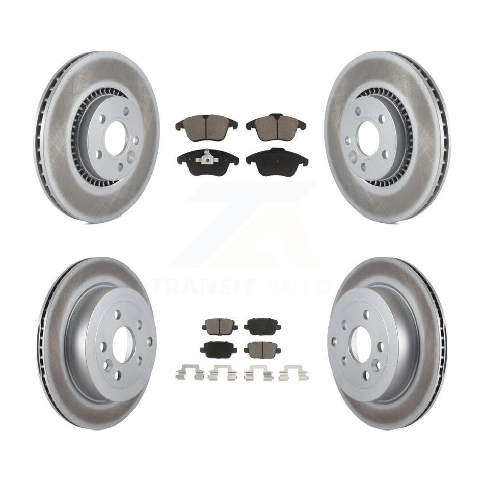 Front Rear Coated Disc Brake Rotors And Ceramic Pads Kit For 2008-2011 Land Rover LR2 KGC-101123