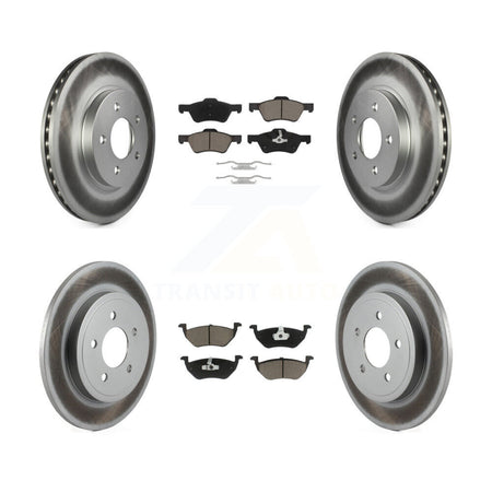 Front Rear Coated Disc Brake Rotors And Ceramic Pads Kit For Ford Escape Mercury Mariner KGC-101127