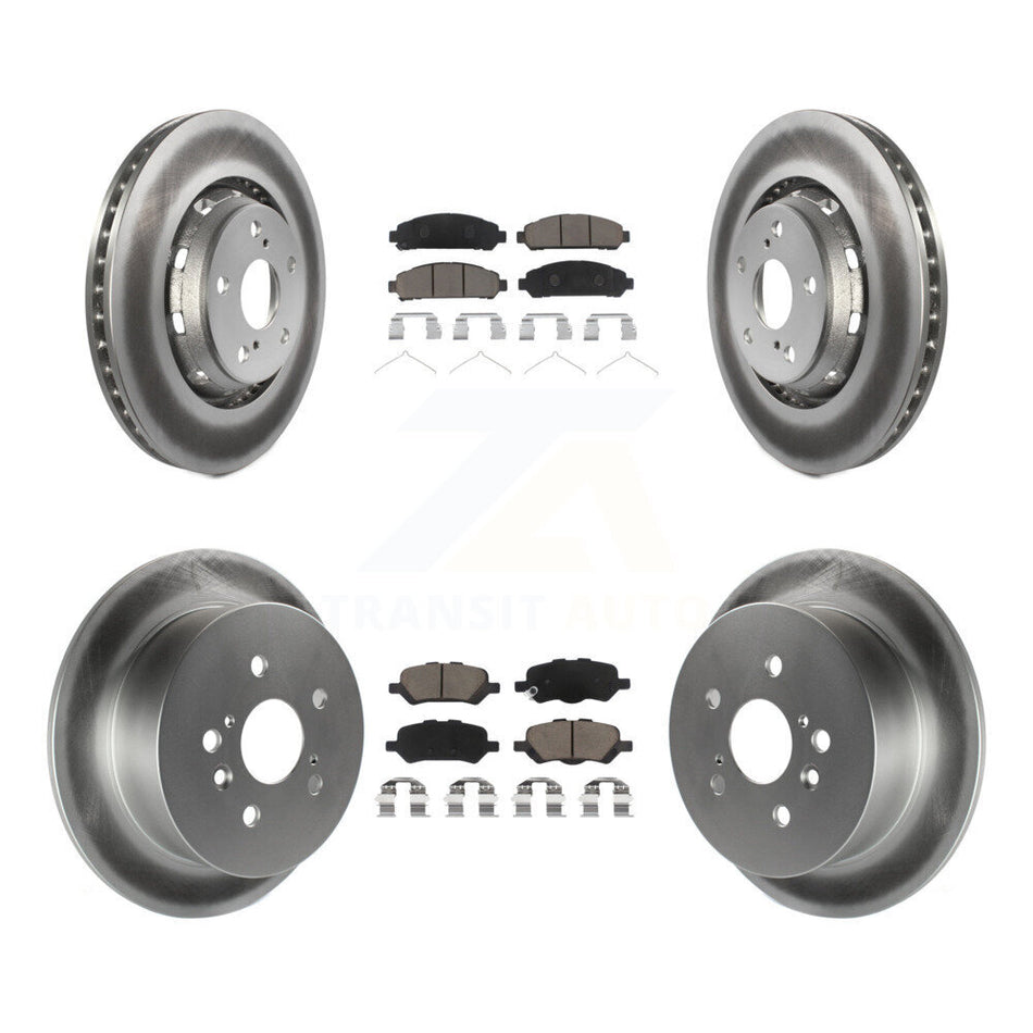 Front Rear Coated Disc Brake Rotors And Ceramic Pads Kit For 2009-2016 Toyota Venza KGC-101128