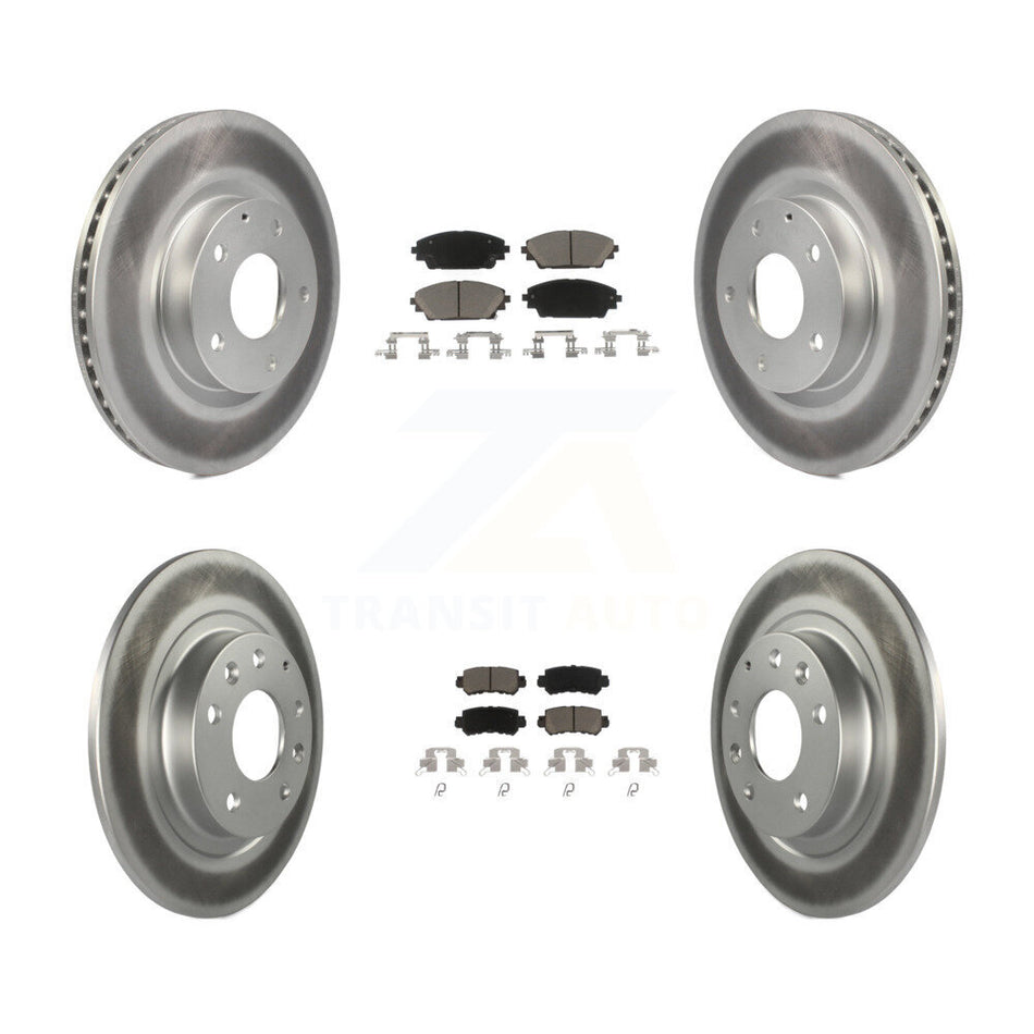 Front Rear Coated Disc Brake Rotors And Ceramic Pads Kit For 2016-2018 Mazda CX-3 AWD KGC-101130
