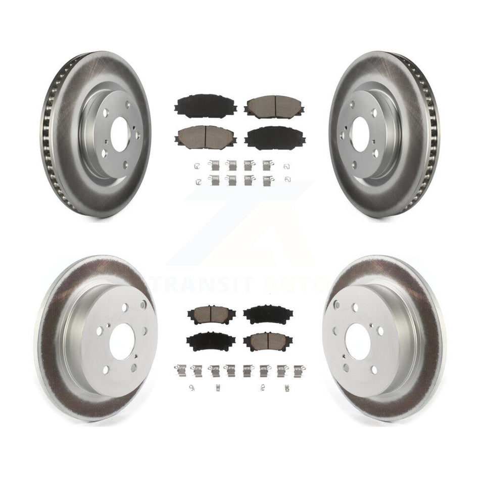 Front Rear Coated Disc Brake Rotors And Ceramic Pads Kit For 2016-2019 Toyota Mirai KGC-101138