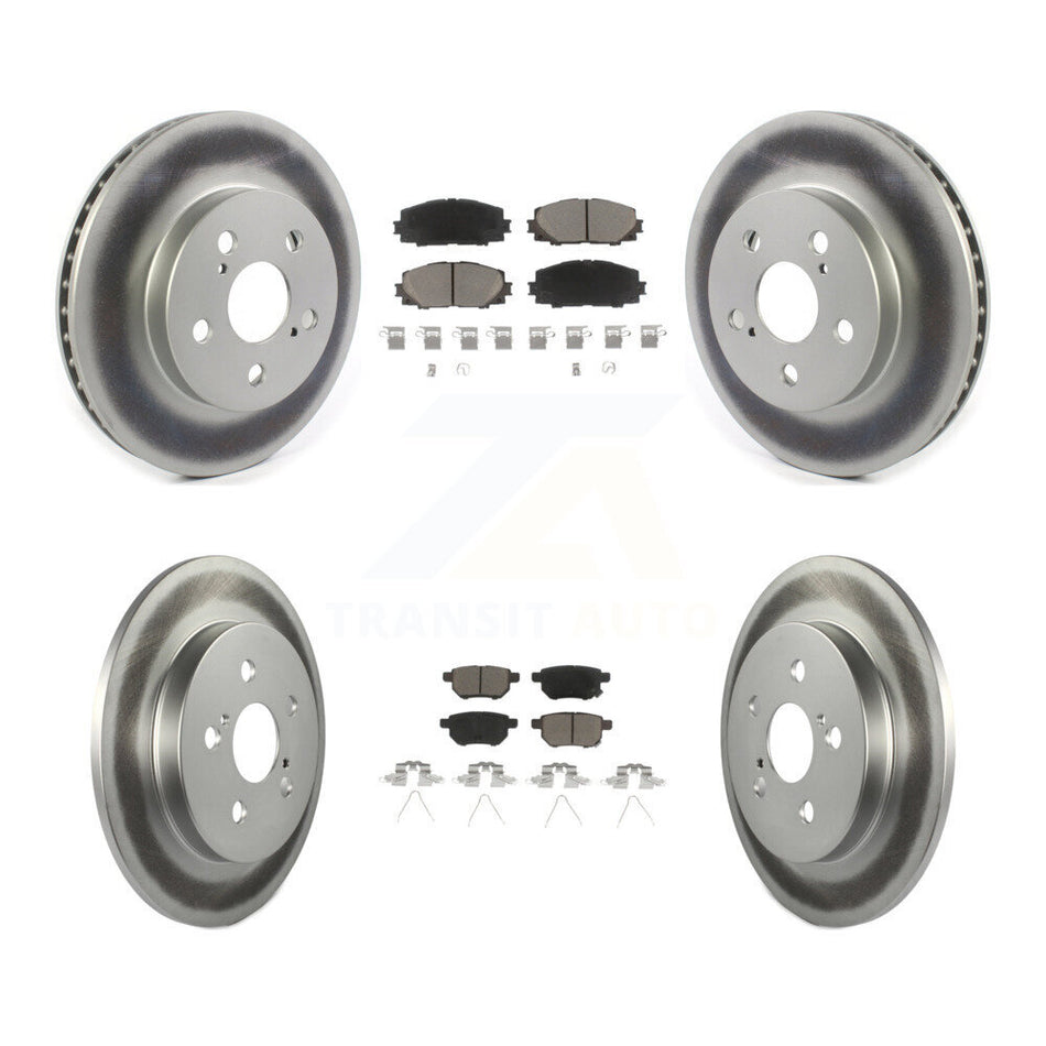 Front Rear Coated Disc Brake Rotors And Ceramic Pads Kit For Toyota Corolla Prius Prime KGC-101142