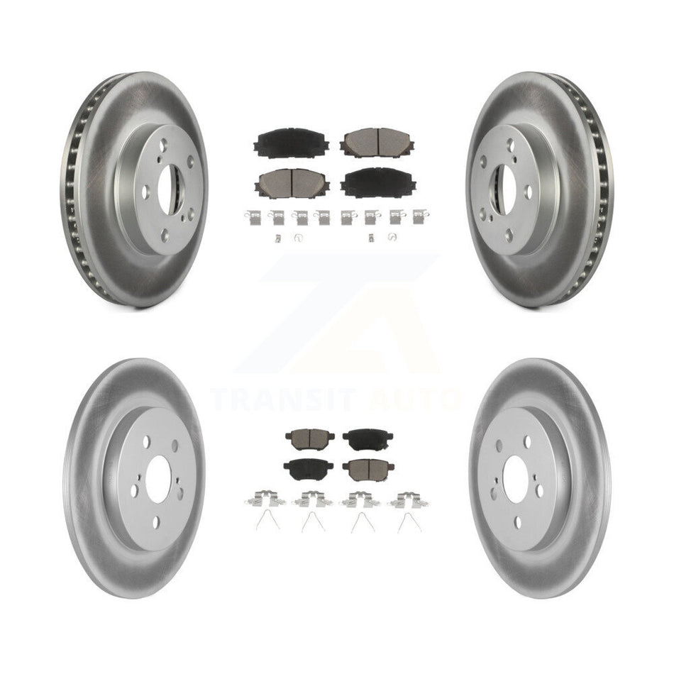 Front Rear Coated Disc Brake Rotors And Ceramic Pads Kit For Lexus CT200h KGC-101144