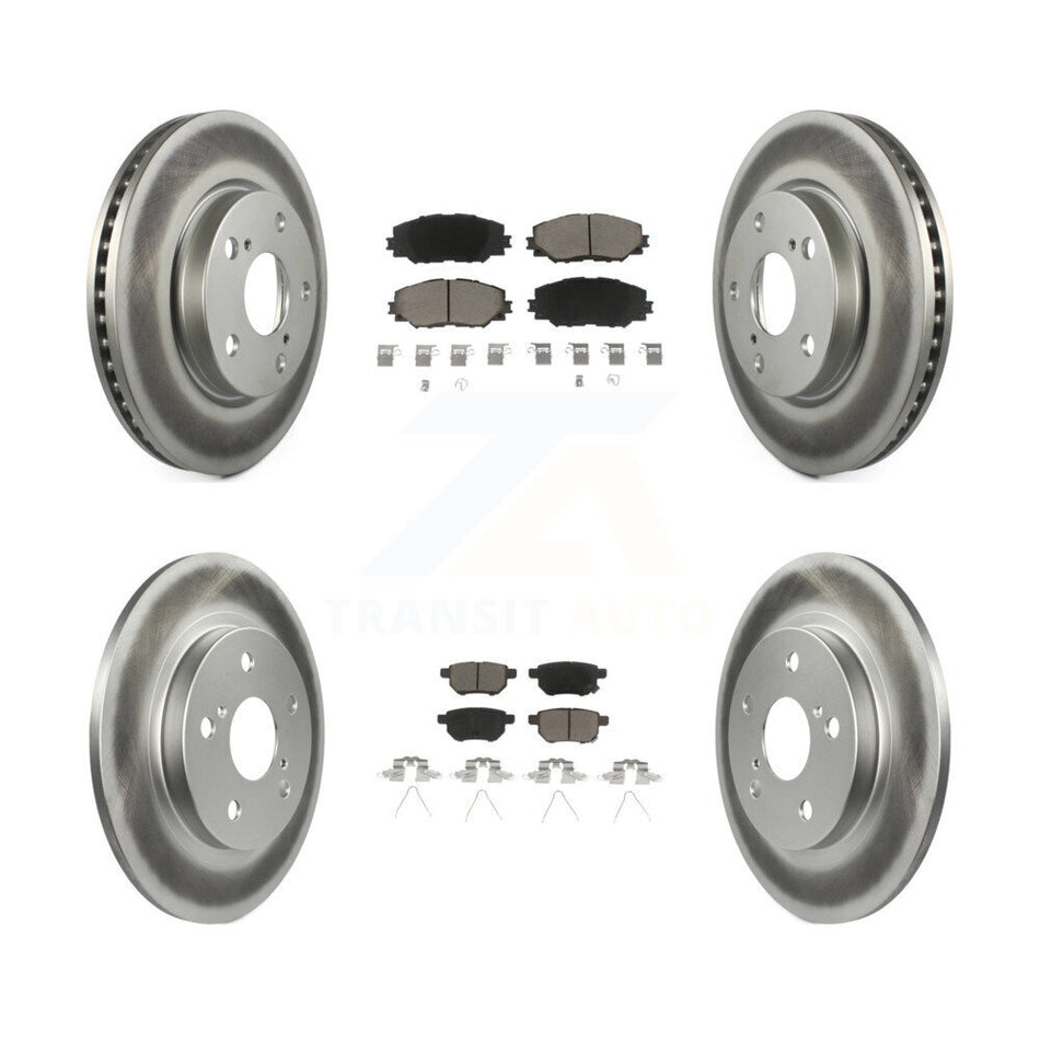 Front Rear Coated Disc Brake Rotors And Ceramic Pads Kit For 2008-2015 Scion xB KGC-101145