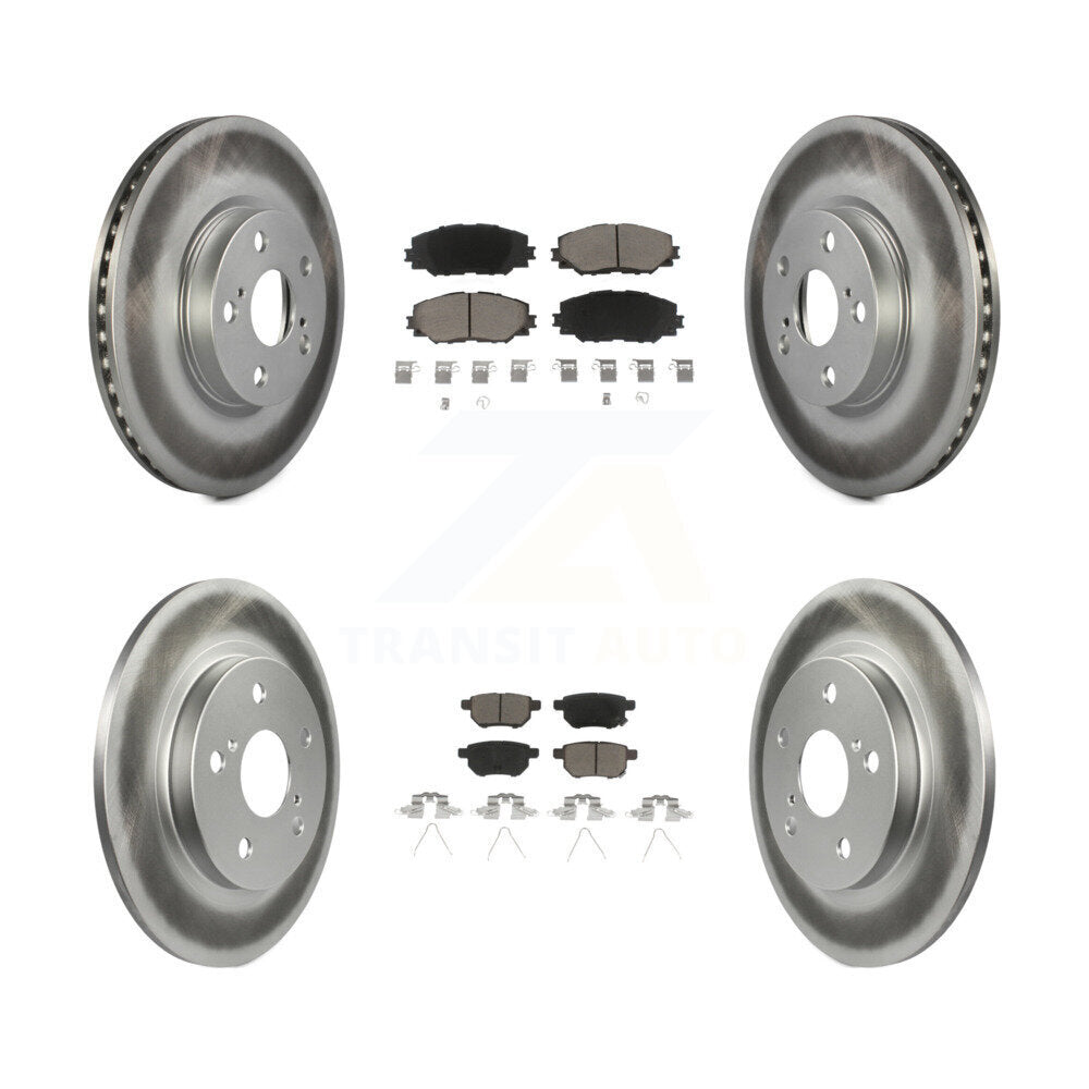 Front Rear Coated Disc Brake Rotors And Ceramic Pads Kit For Toyota Matrix KGC-101148