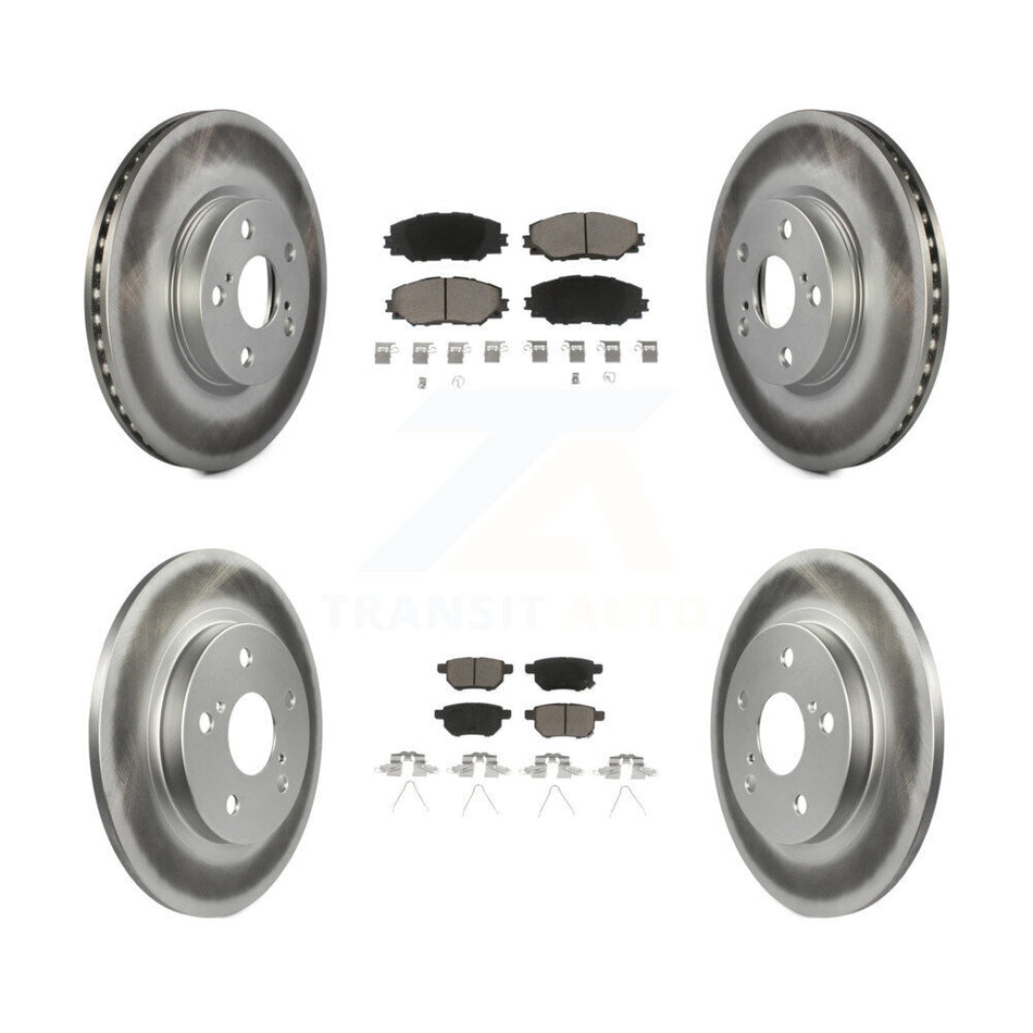 Front Rear Coated Disc Brake Rotors And Ceramic Pads Kit For Toyota Matrix KGC-101148