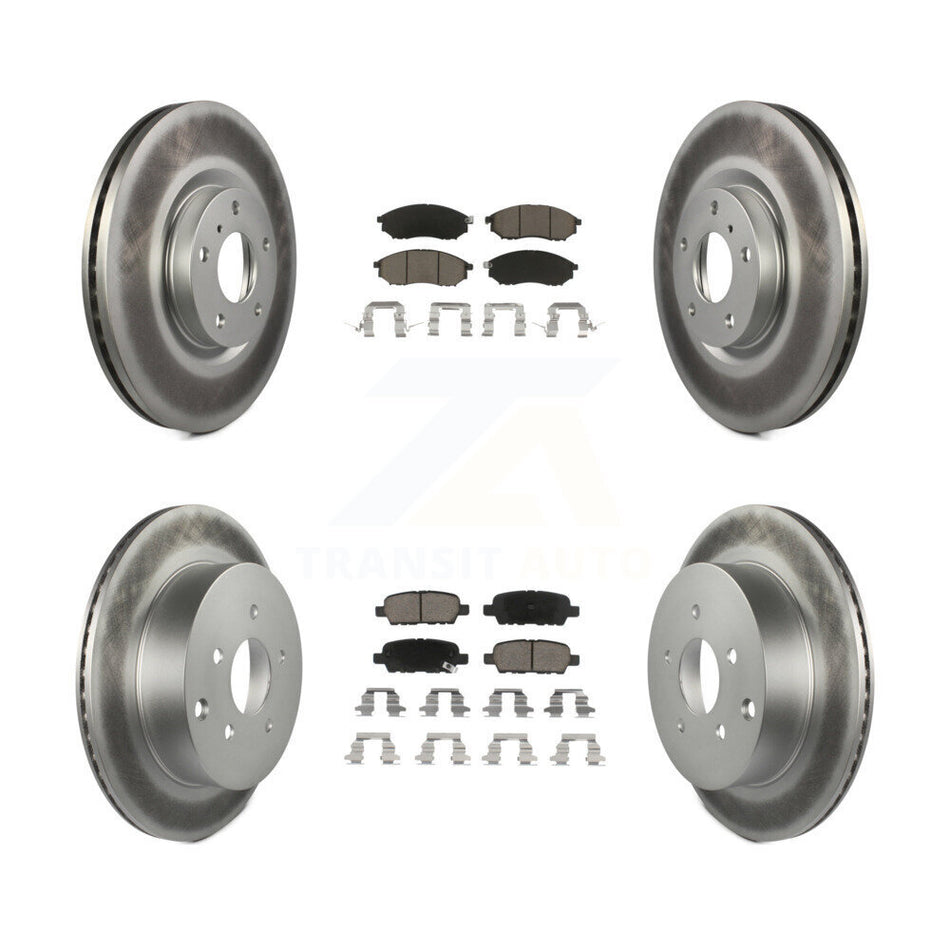 Front Rear Coated Disc Brake Rotors And Ceramic Pads Kit For Nissan Murano INFINITI M37 QX70 Q70 Q70L M56 M35h KGC-101158