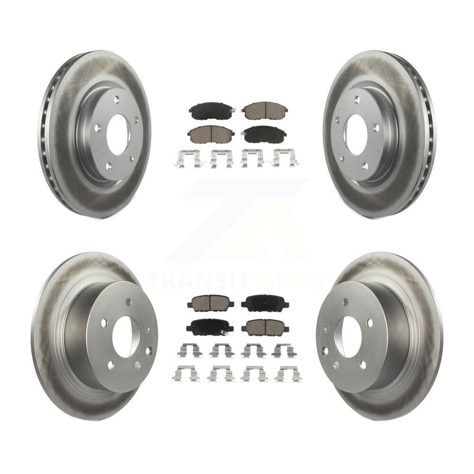 Front Rear Coated Disc Brake Rotors And Ceramic Pads Kit For Nissan Sentra KGC-101160