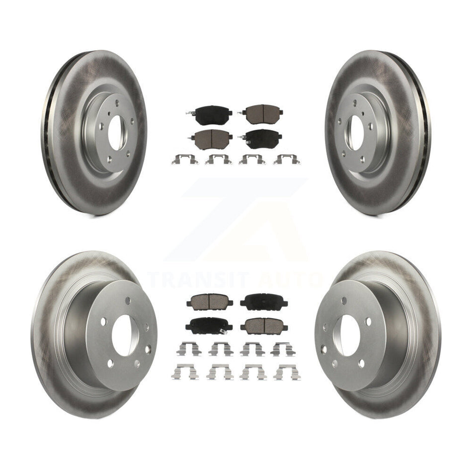 Front Rear Coated Disc Brake Rotors And Ceramic Pads Kit For Nissan Altima Maxima KGC-101168