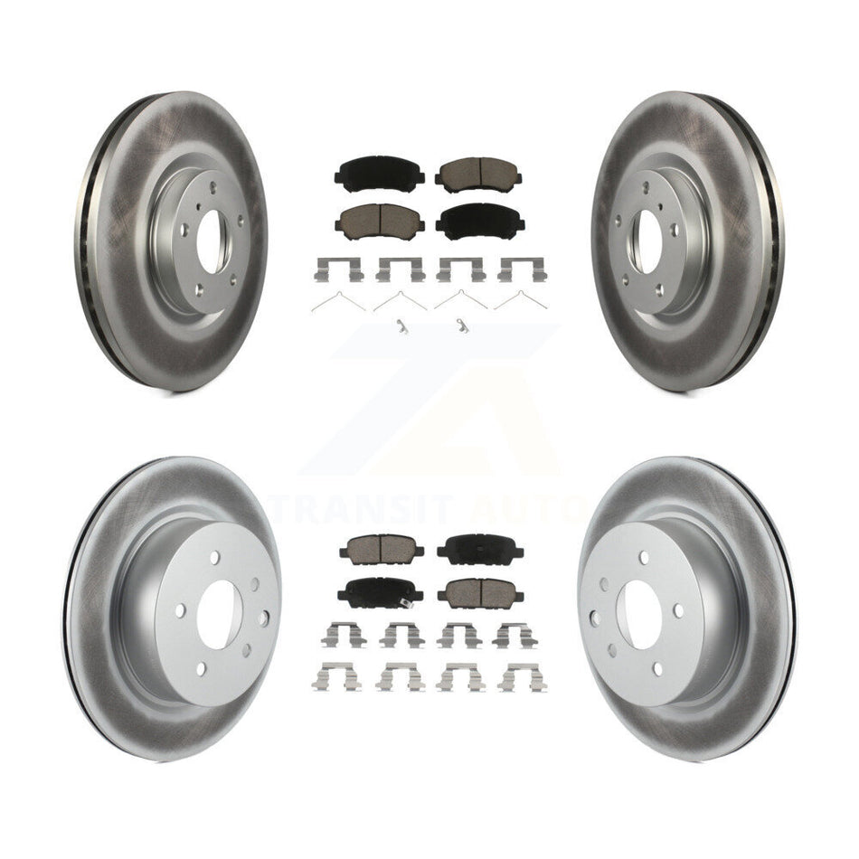 Front Rear Coated Disc Brake Rotors And Ceramic Pads Kit For Nissan Maxima KGC-101171