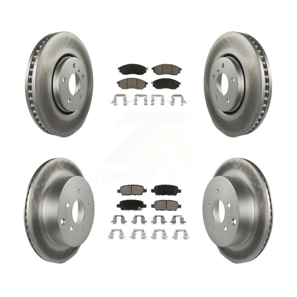 Front Rear Coated Disc Brake Rotors And Ceramic Pads Kit For INFINITI FX35 FX37 QX70 FX45 KGC-101177