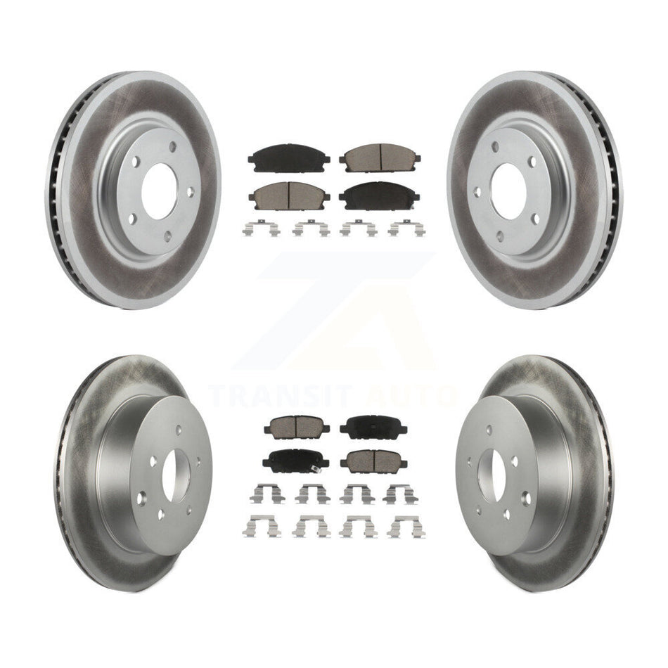 Front Rear Coated Disc Brake Rotors And Ceramic Pads Kit For 2004-2009 Nissan Quest KGC-101178