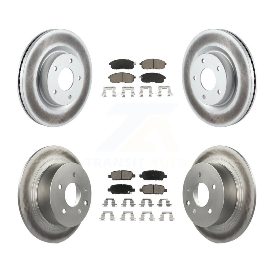 Front Rear Coated Disc Brake Rotors And Ceramic Pads Kit For Nissan Altima KGC-101179