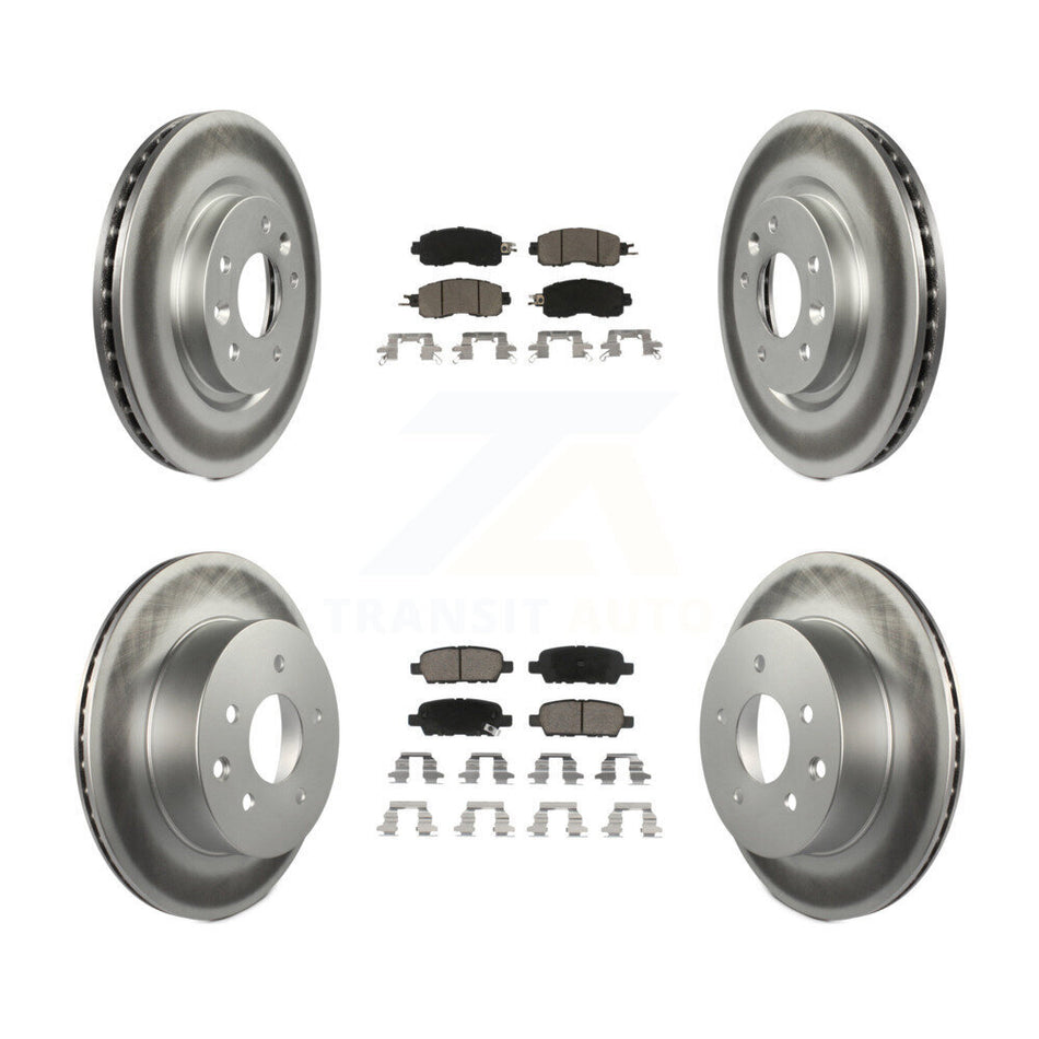 Front Rear Coated Disc Brake Rotors And Ceramic Pads Kit For Nissan LEAF KGC-101181