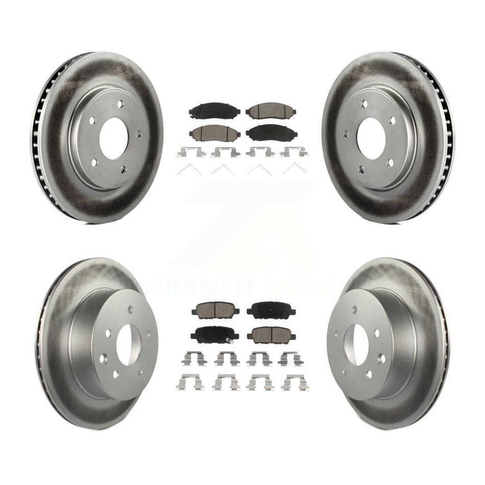 Front Rear Coated Disc Brake Rotors And Ceramic Pads Kit For Nissan LEAF KGC-101182