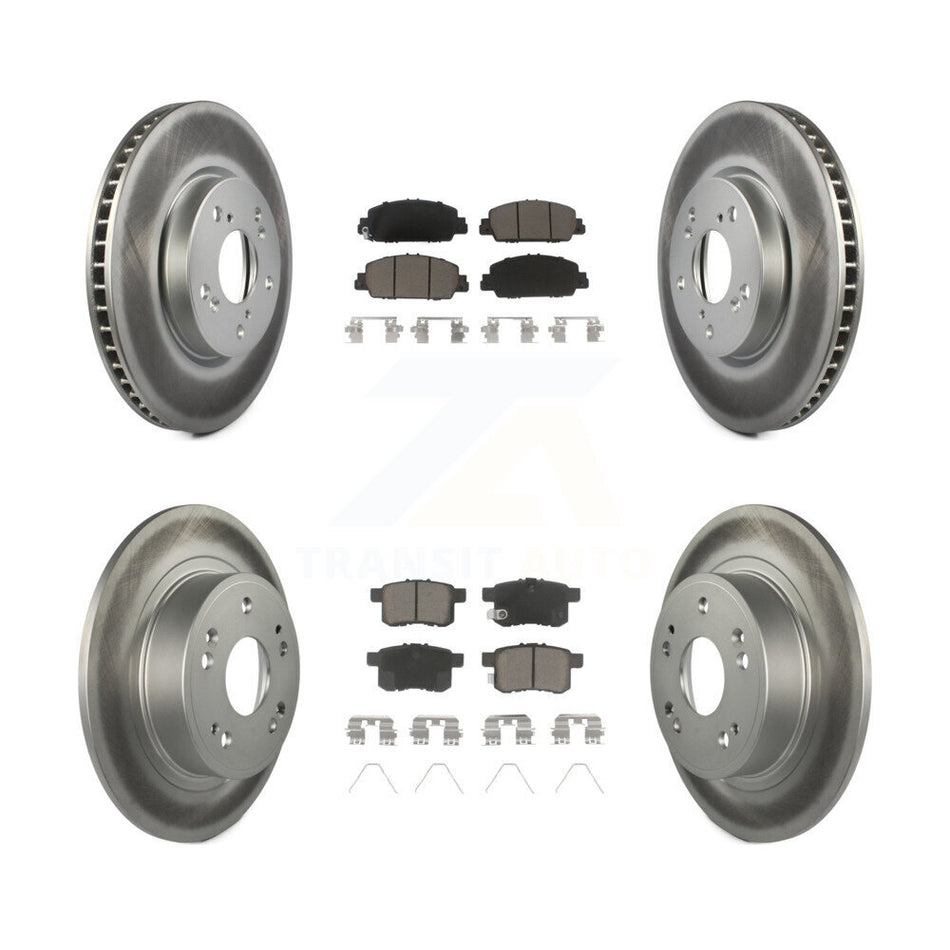 Front Rear Coated Disc Brake Rotors And Ceramic Pads Kit For Honda Accord KGC-101194