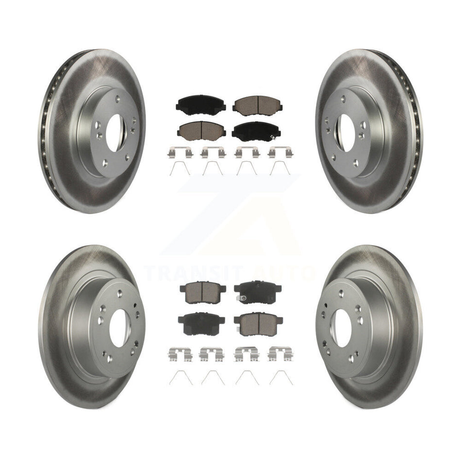 Front Rear Coated Disc Brake Rotors And Ceramic Pads Kit For Honda Accord KGC-101195