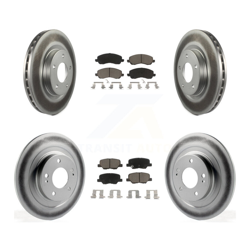 Front Rear Coated Disc Brake Rotors And Ceramic Pads Kit For Mitsubishi Outlander Sport RVR KGC-101197