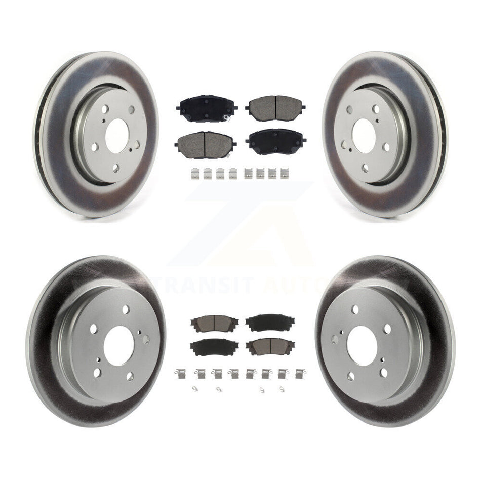 Front Rear Coated Disc Brake Rotors And Ceramic Pads Kit For 2018 Toyota C-HR KGC-101205
