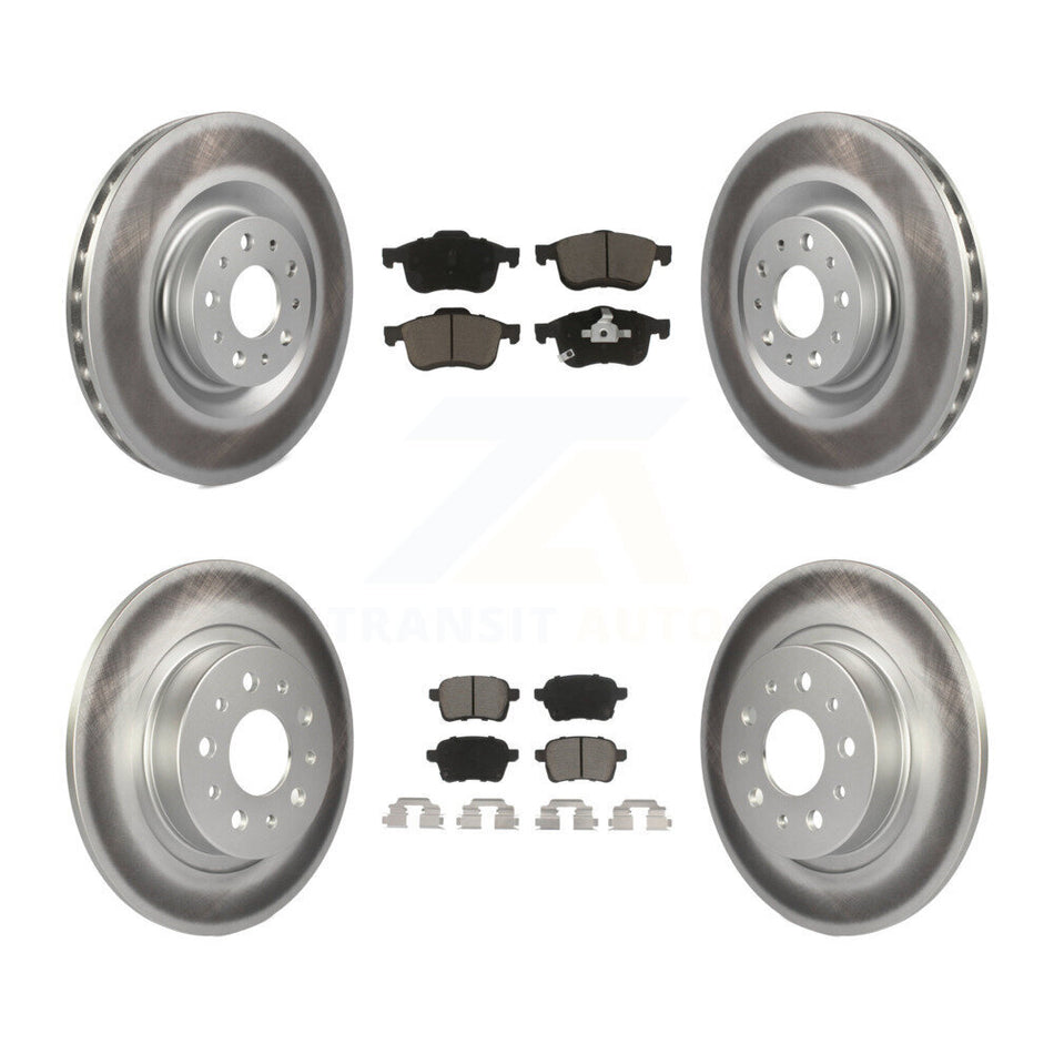 Front Rear Coated Disc Brake Rotors And Ceramic Pads Kit For 2014-2020 Fiat 500L KGC-101207