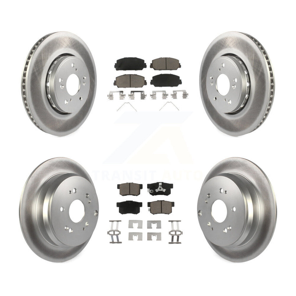 Front Rear Coated Disc Brake Rotors And Ceramic Pads Kit For 2013-2018 Acura RDX KGC-101214