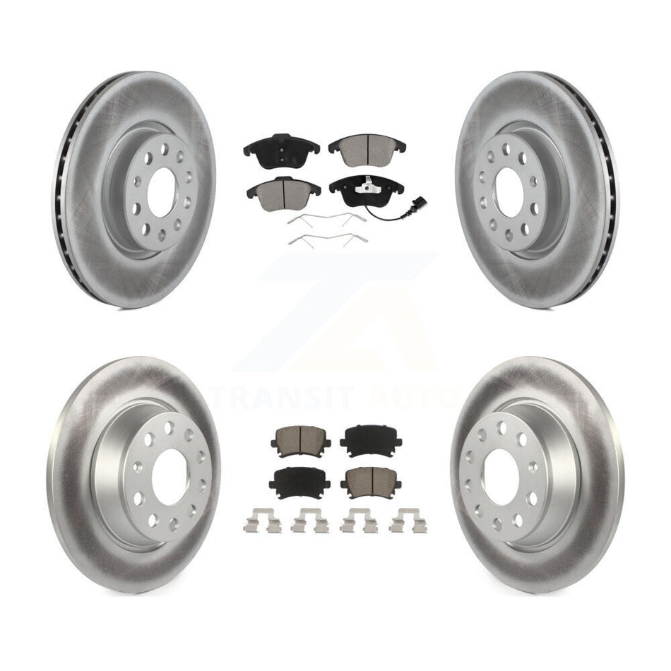 Front Rear Coated Disc Brake Rotors And Ceramic Pads Kit For Volkswagen Tiguan Audi Q3 Limited Quattro KGC-101225