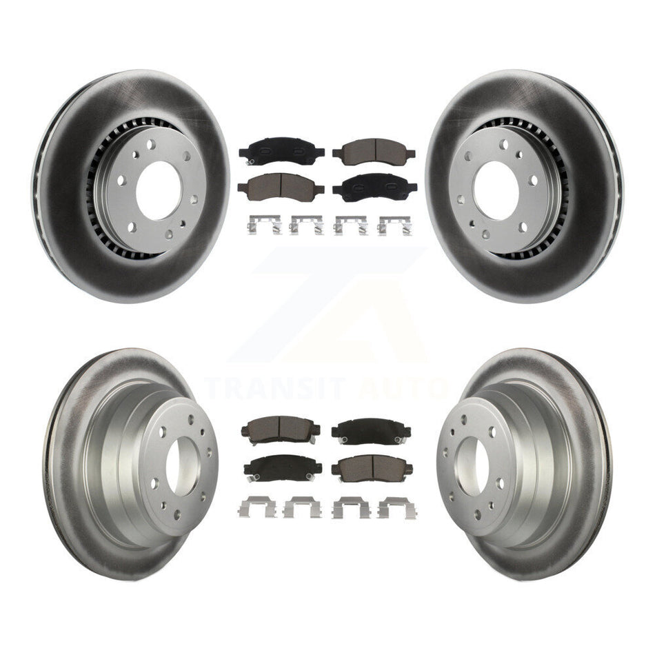 Front Rear Coated Disc Brake Rotors And Ceramic Pads Kit For Chevrolet Trailblazer GMC Envoy EXT XL Buick Rainier Saab 9-7x Isuzu Ascender SSR KGC-101235