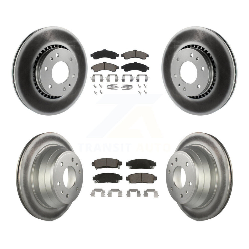Front Rear Coated Disc Brake Rotors And Ceramic Pads Kit For Chevrolet Trailblazer GMC EXT Envoy XL Buick Rainier XUV SSR Isuzu Ascender Saab 9-7x KGC-101237