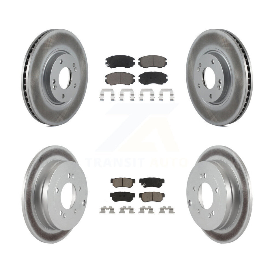 Front Rear Coated Disc Brake Rotors And Ceramic Pads Kit For 2006-2009 Hyundai Azera KGC-101240