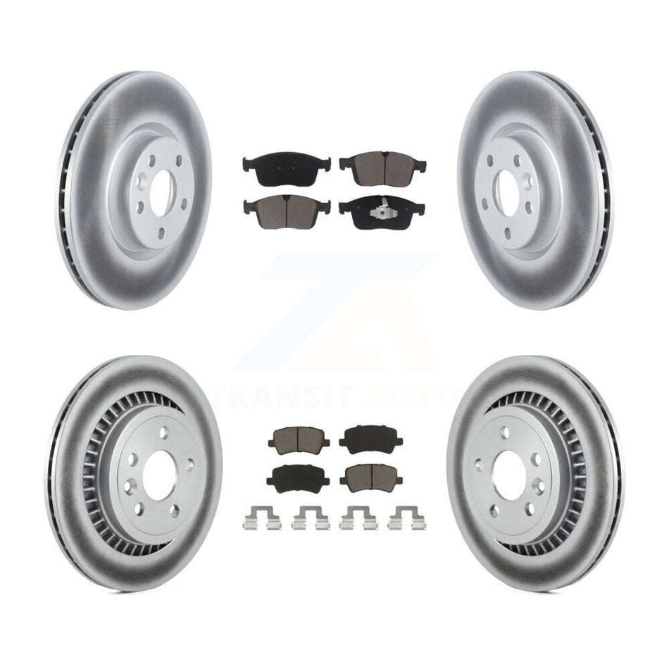 Front Rear Coated Disc Brake Rotors And Ceramic Pads Kit For Volvo XC60 KGC-101251
