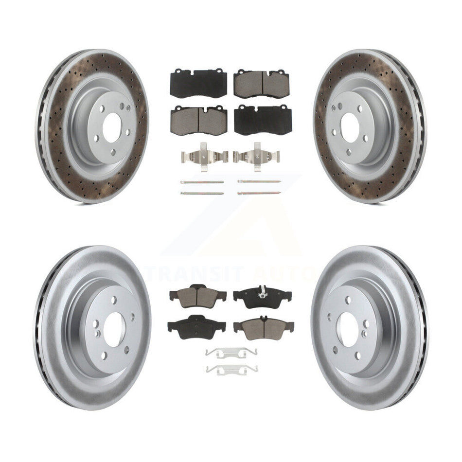 Front Rear Coated Disc Brake Rotors And Ceramic Pads Kit For Mercedes-Benz S550 SL550 S600 CL550 S400 S350 CL600 S450 KGC-101260