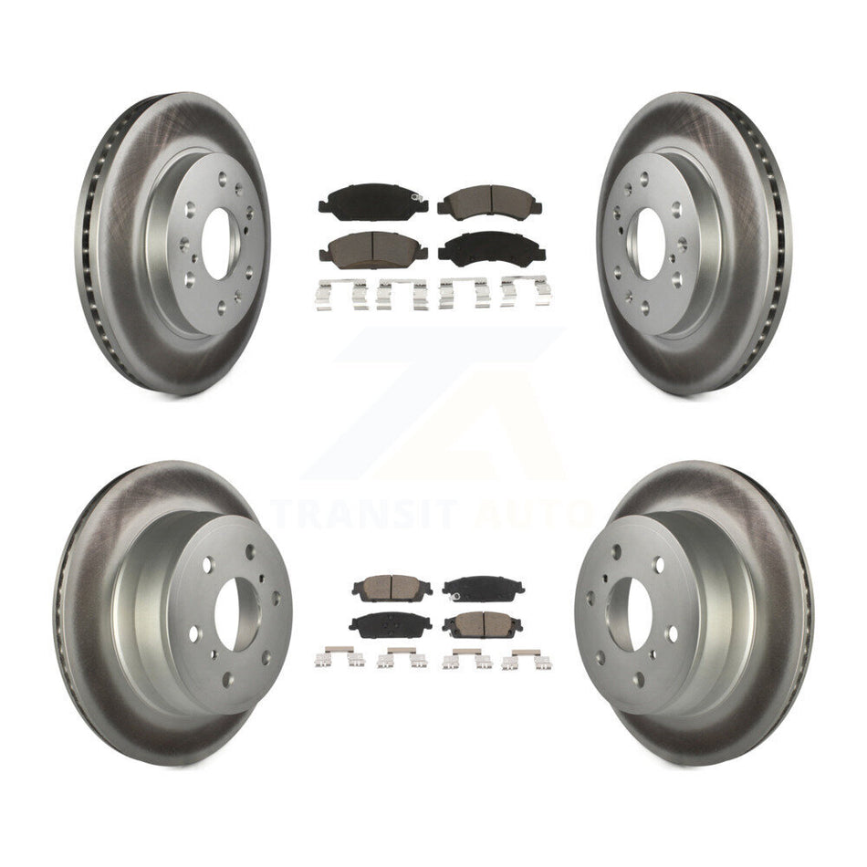 Front Rear Coat Brake Rotor Ceramic Pad Kit For GMC Sierra 1500 Chevrolet Silverado Tahoe KGC-101262
