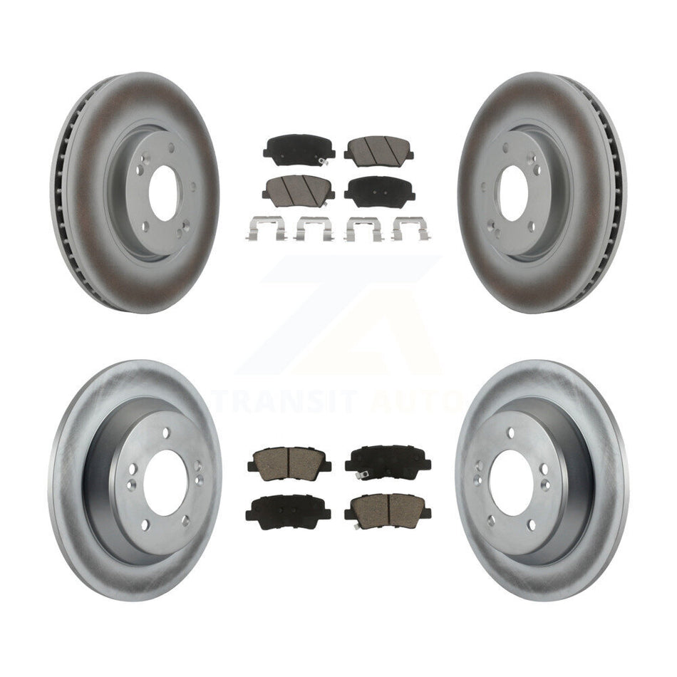 Front Rear Coated Disc Brake Rotors And Ceramic Pads Kit For 2014-2017 Kia Rondo With Electric Parking KGC-101265