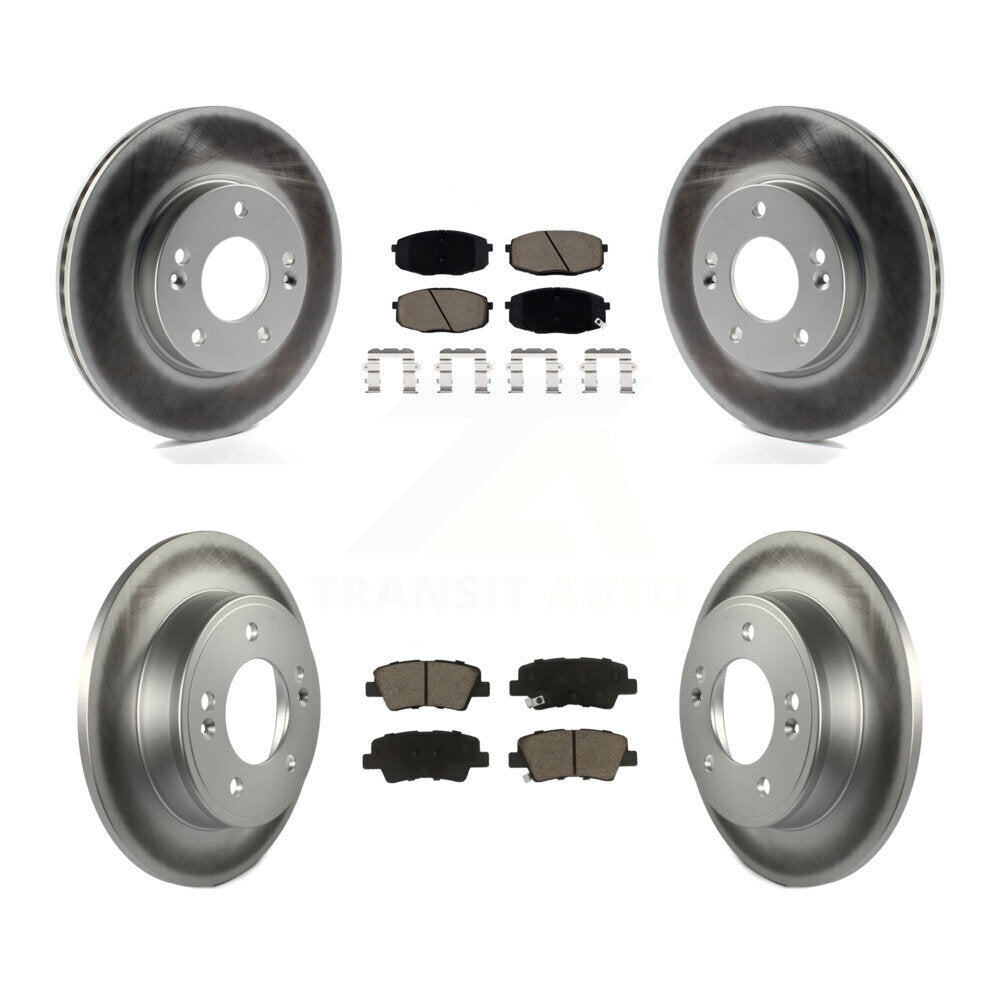 Front Rear Coated Brake Rotors Ceramic Pad Kit For Kia Hyundai Forte Kona Soul Elantra GT KGC-101268