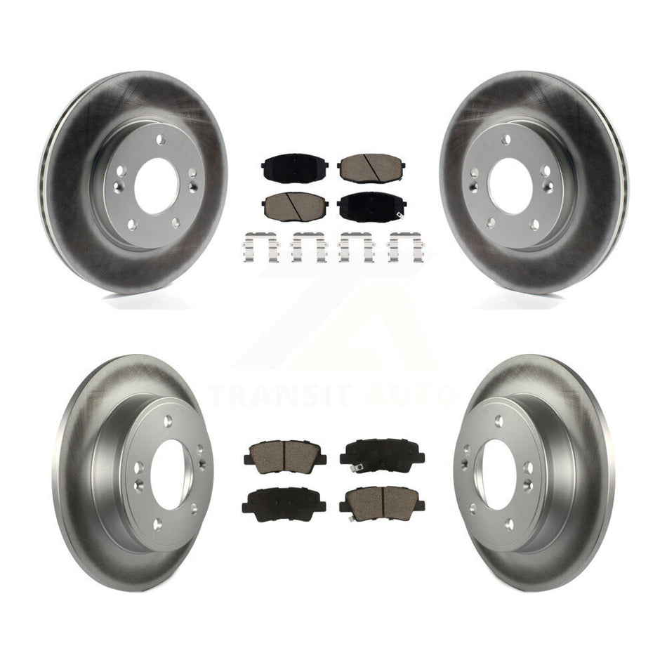 Front Rear Coated Brake Rotors Ceramic Pad Kit For Kia Hyundai Forte Kona Soul Elantra GT KGC-101268