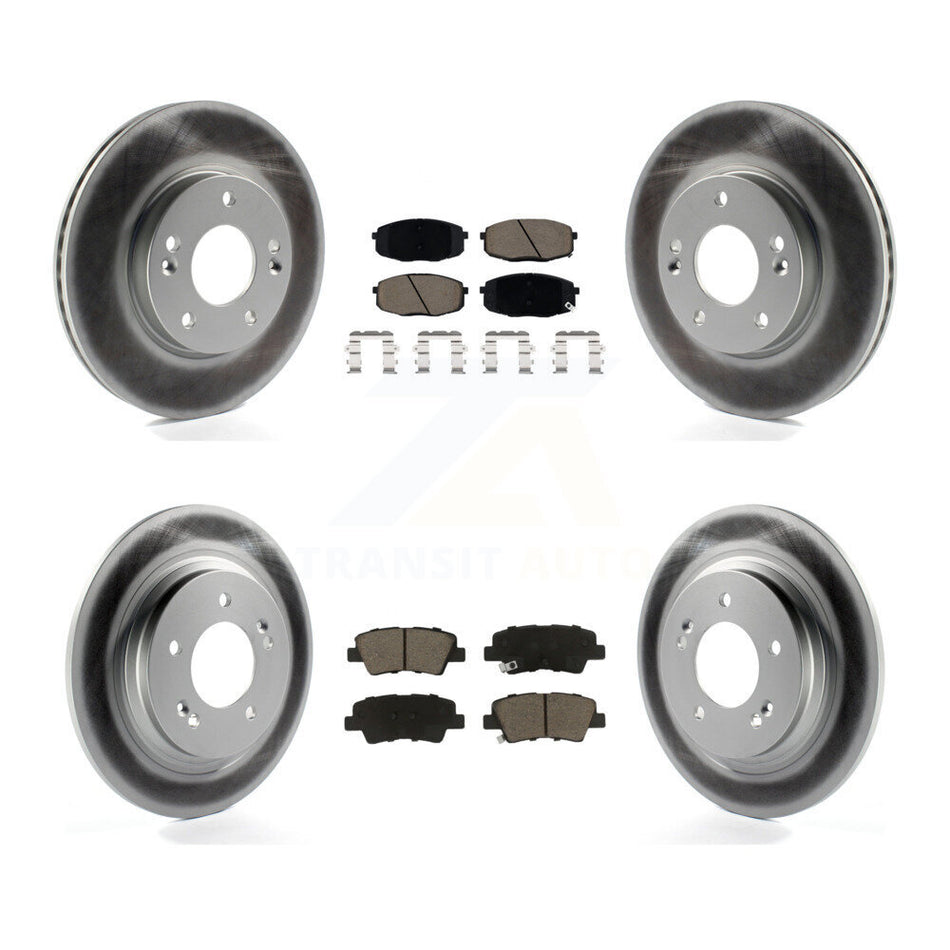 Front Rear Coated Disc Brake Rotors And Ceramic Pad Kit For Kia Forte5 Hyundai Elantra GT KGC-101271