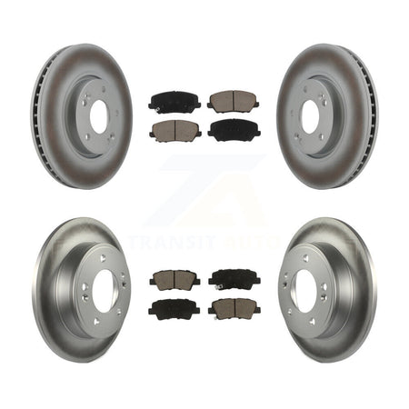 Front Rear Coated Disc Brake Rotors Ceramic Pad Kit For Kia Forte Forte5 Hyundai Veloster KGC-101272