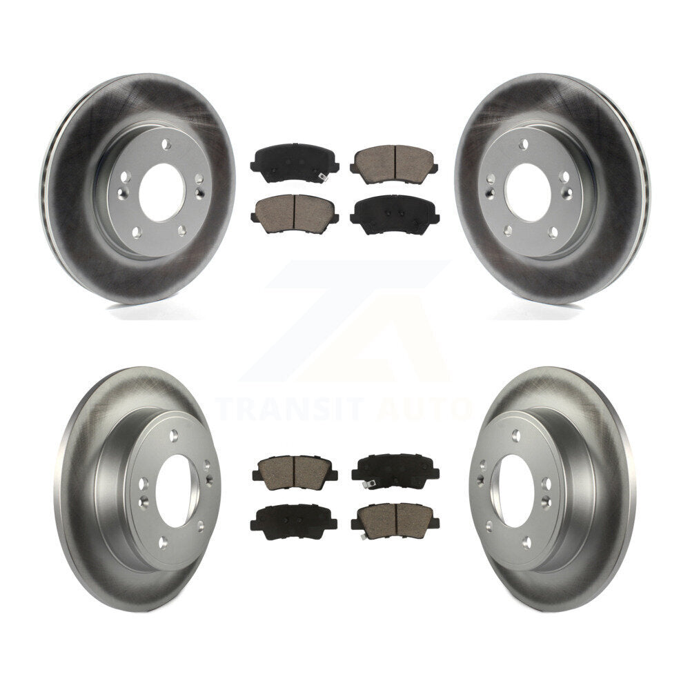 Front Rear Coat Brake Rotor Ceramic Pad Kit For Kia Forte Hyundai Forte5 Veloster Elantra KGC-101273