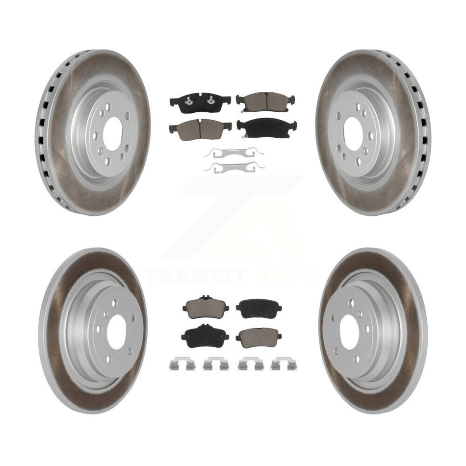 Front Rear Coated Disc Brake Rotors And Ceramic Pads Kit For Mercedes-Benz ML350 GLE350 ML250 GLE300d KGC-101277