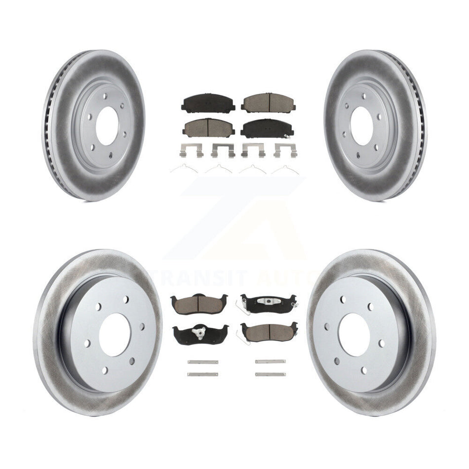 Front Rear Coated Disc Brake Rotors And Ceramic Pads Kit For Nissan Titan Armada INFINITI QX56 TITAN KGC-101283