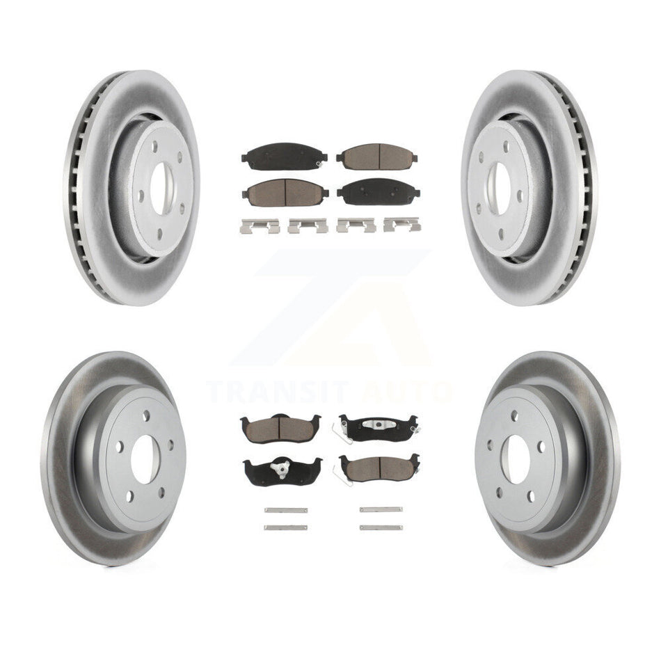 Front Rear Coated Disc Brake Rotors And Ceramic Pads Kit For Jeep Grand Cherokee Commander KGC-101284