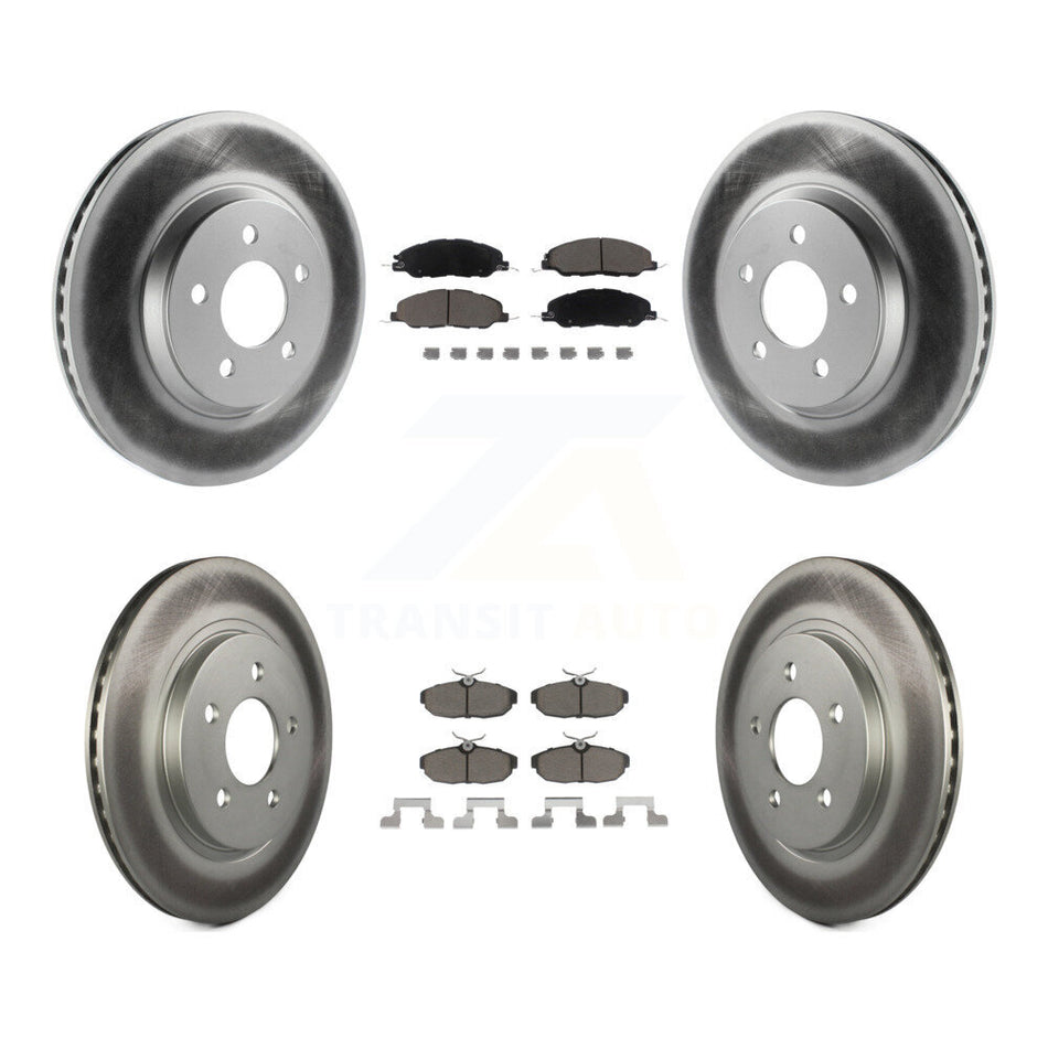Front Rear Coated Disc Brake Rotors And Ceramic Pads Kit For Ford Mustang KGC-101288