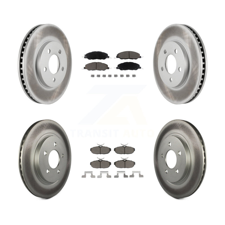 Front Rear Coated Disc Brake Rotors And Ceramic Pads Kit For 2005-2010 Ford Mustang Base KGC-101289