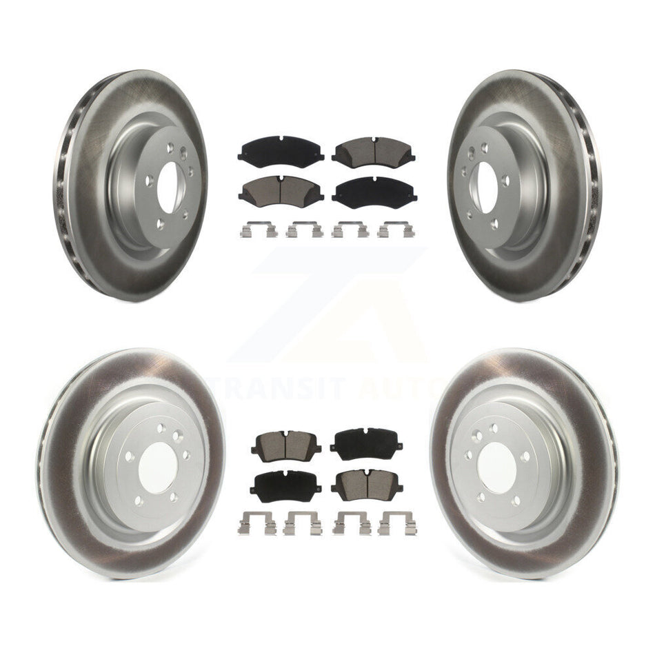 Front Rear Coated Disc Brake Rotors And Ceramic Pads Kit For 2017 Land Rover Range Sport HSE SE with GAS engine KGC-101295