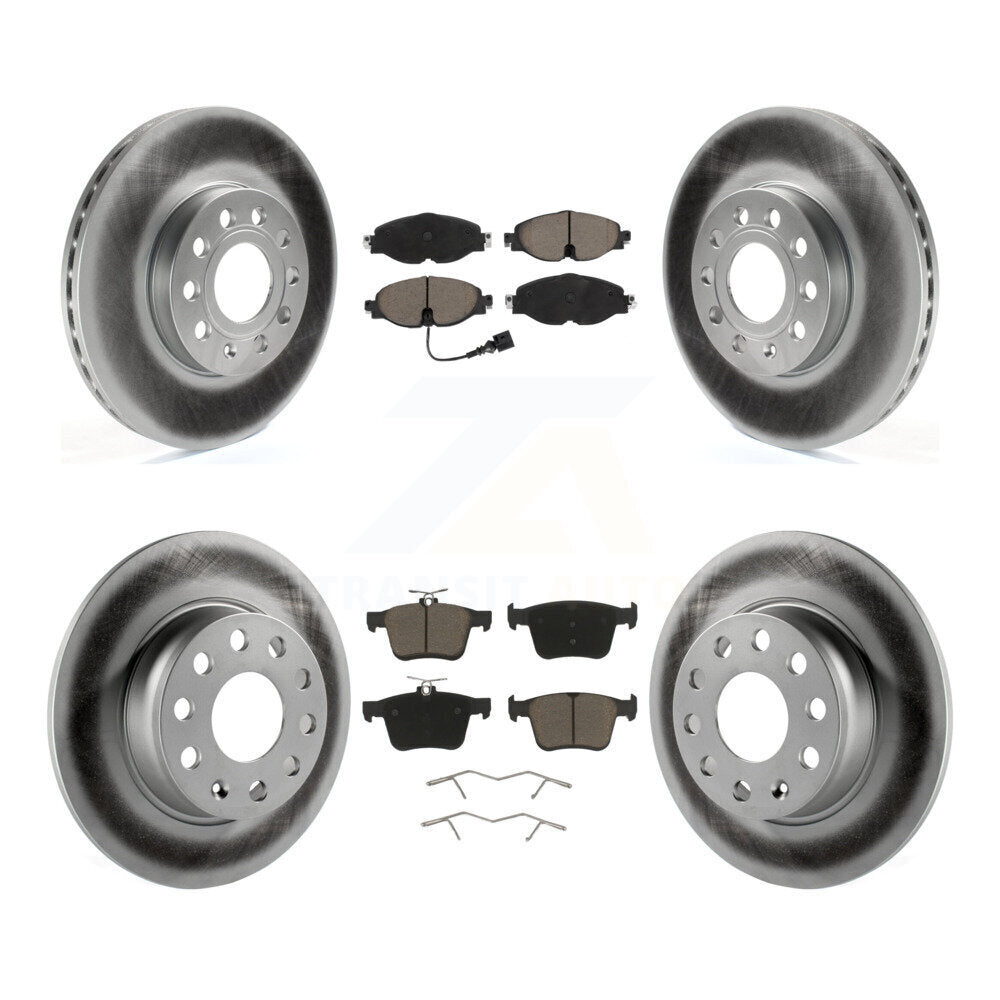 Front Rear Coated Brake Rotors Ceramic Pad Kit For Volkswagen Taos Audi A3 Quattro e-Golf KGC-101324