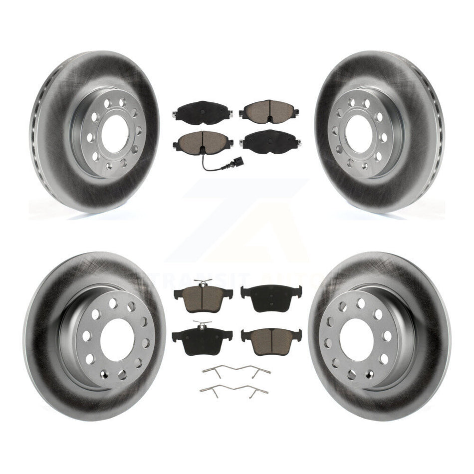 Front Rear Coated Brake Rotors Ceramic Pad Kit For Volkswagen Taos Audi A3 Quattro e-Golf KGC-101324